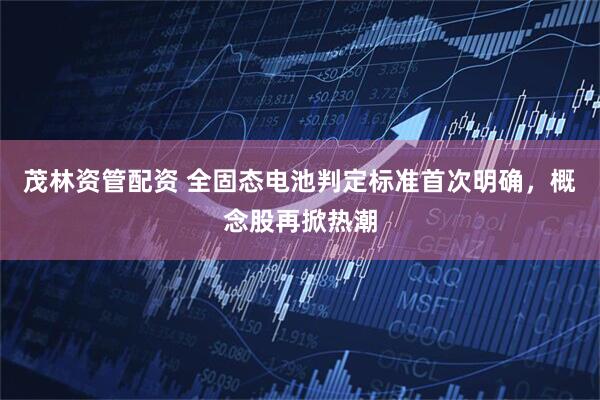 茂林资管配资 全固态电池判定标准首次明确，概念股再掀热潮
